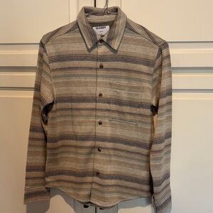 EUC Old Navy Beige Striped Shirt Jacket
